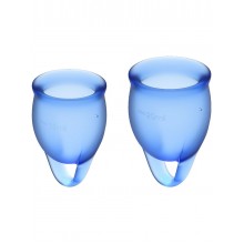 Набор менструальных чаш с хвостиком-петелькой Feel Сonfident Menstrual Cup Dark Blue