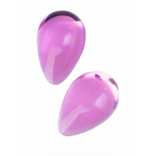 Розовые вагинальные шарики из стекла каплевидной формы Sexus Glass
