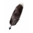 Средняя анальная втулка с натуральным хвостом черно-бурой лисы Metal by TOYFA