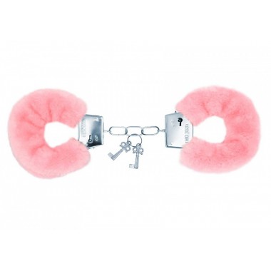 Розовые меховые наручники Notabu BDSM