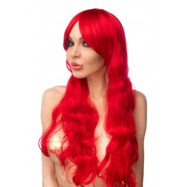 Красный парик с удлиненной челкой СЭНГО