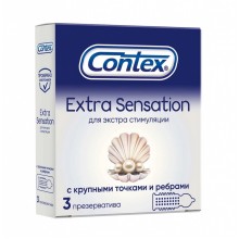 Презервативы с крупными точками и ребрами Contex Extra Sensation (3 шт)