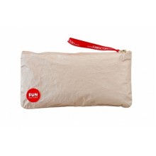 Золотистая сумочка на молнии для секс-игрушек TOYBAG (размер M)