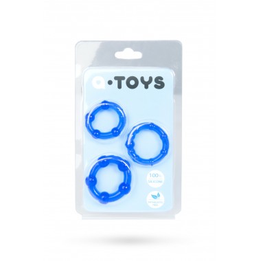 Набор эластичных эрекционных колец A-Toys (синий)