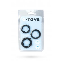 Набор эластичных эрекционных колец A-Toys (черный)