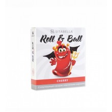 Стимулирующий презерватив с шариками Roll & Ball с ароматом вишни (1 шт)