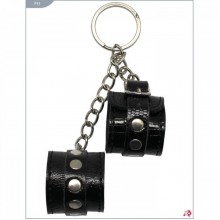 Сувенир-брелок черные лакированные наручники
